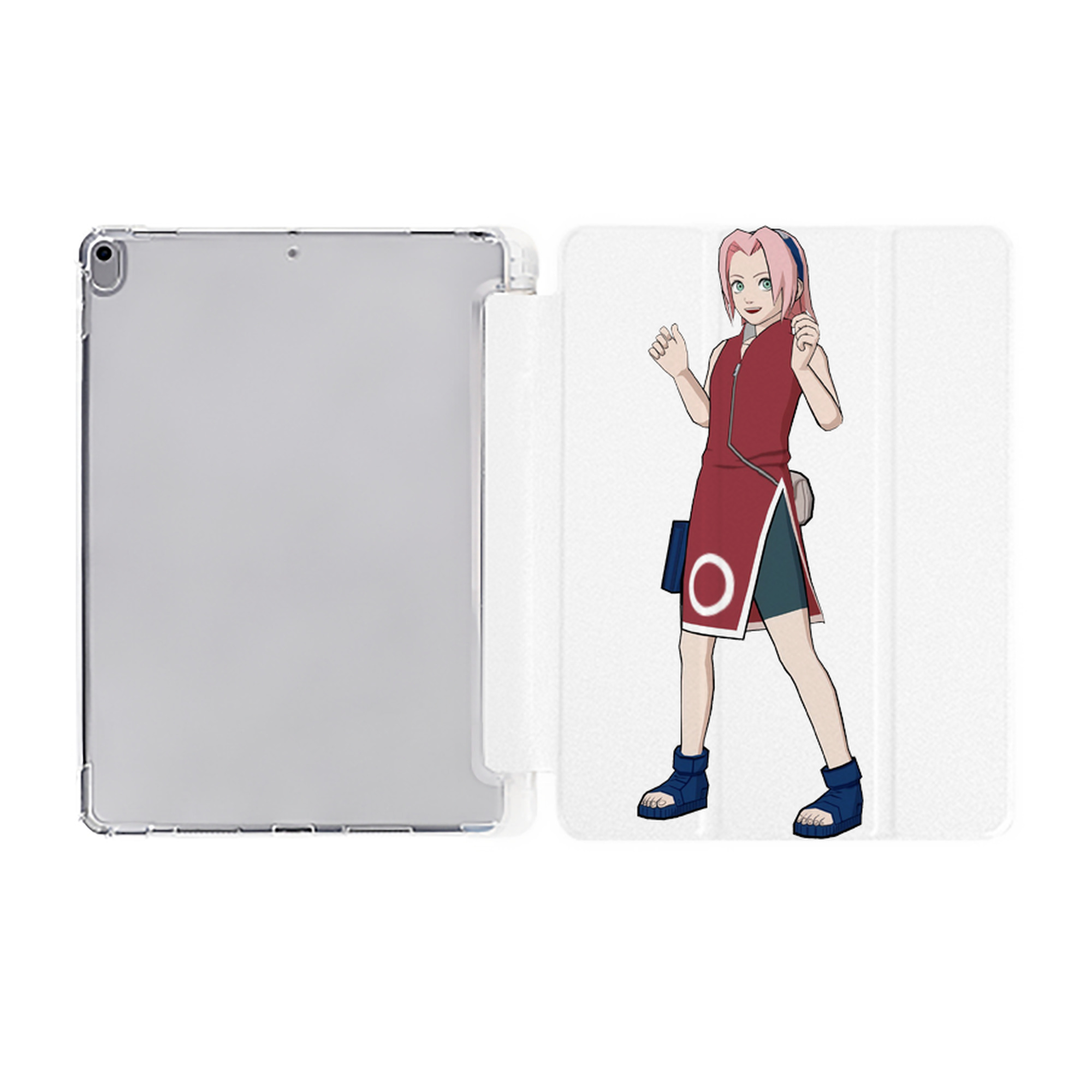 （画像用） NARUTO -ナルト- 春野サクラ Haruno Sakura IPad ケース ペン収納付き 三つ折りスタンド PUレザー×シリコン 対応機種9.5/10.5/10.9インチ